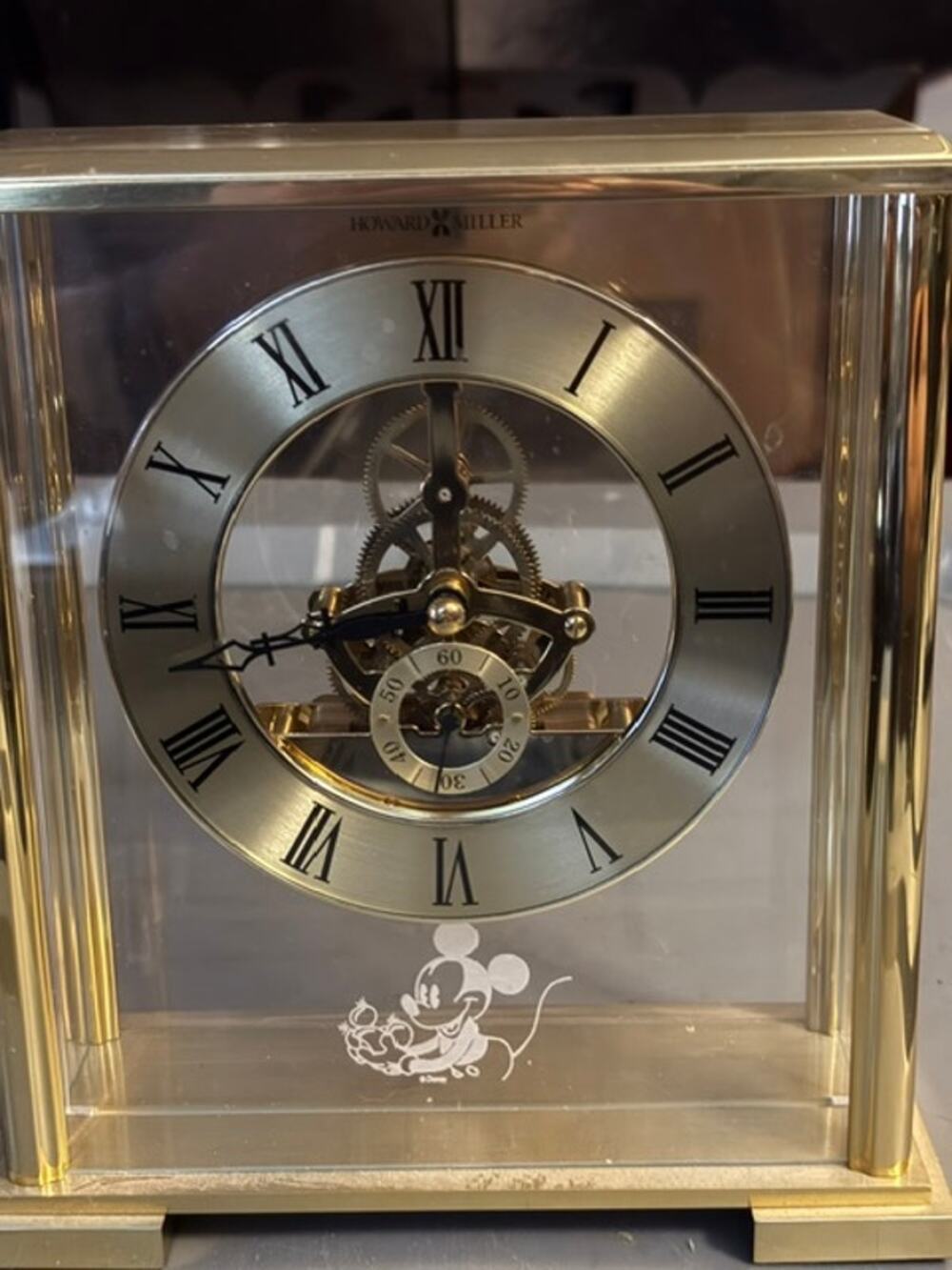 Howard Miller Disney Mickey Mouse Fairview Mantel Clock 645-622 Brass